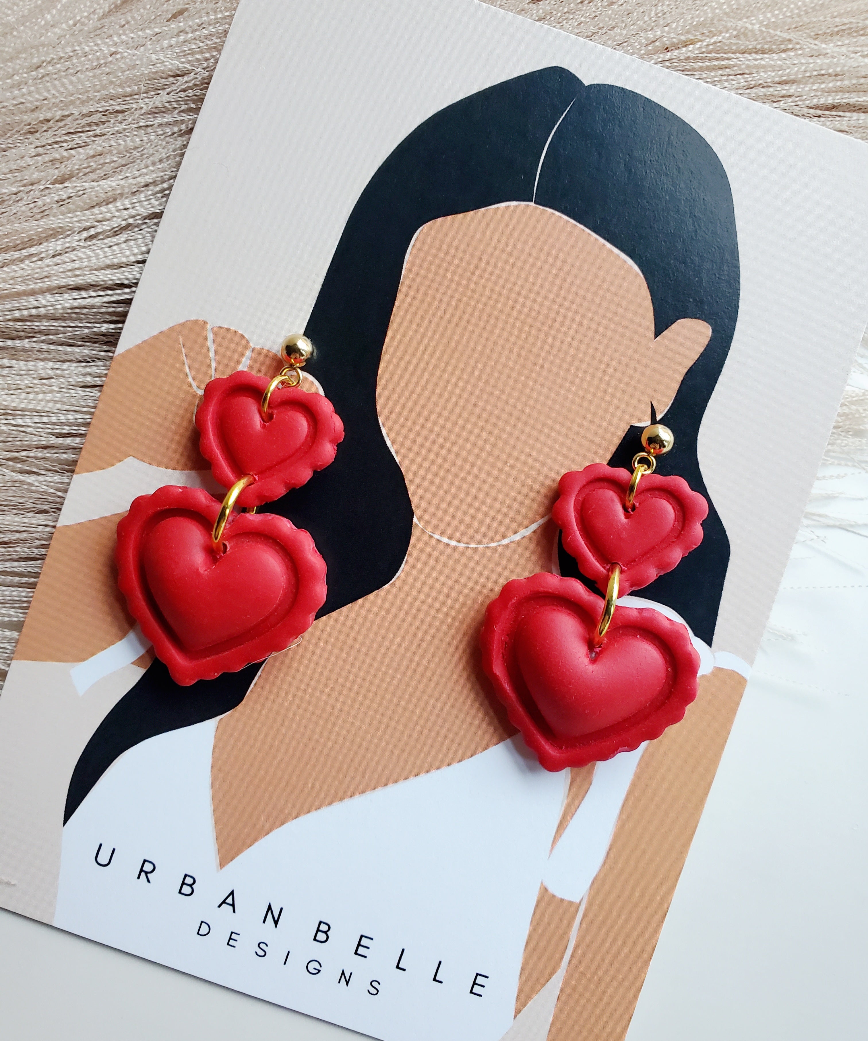Valentine Heart Earrings - Bubble Statement Heart Earrings