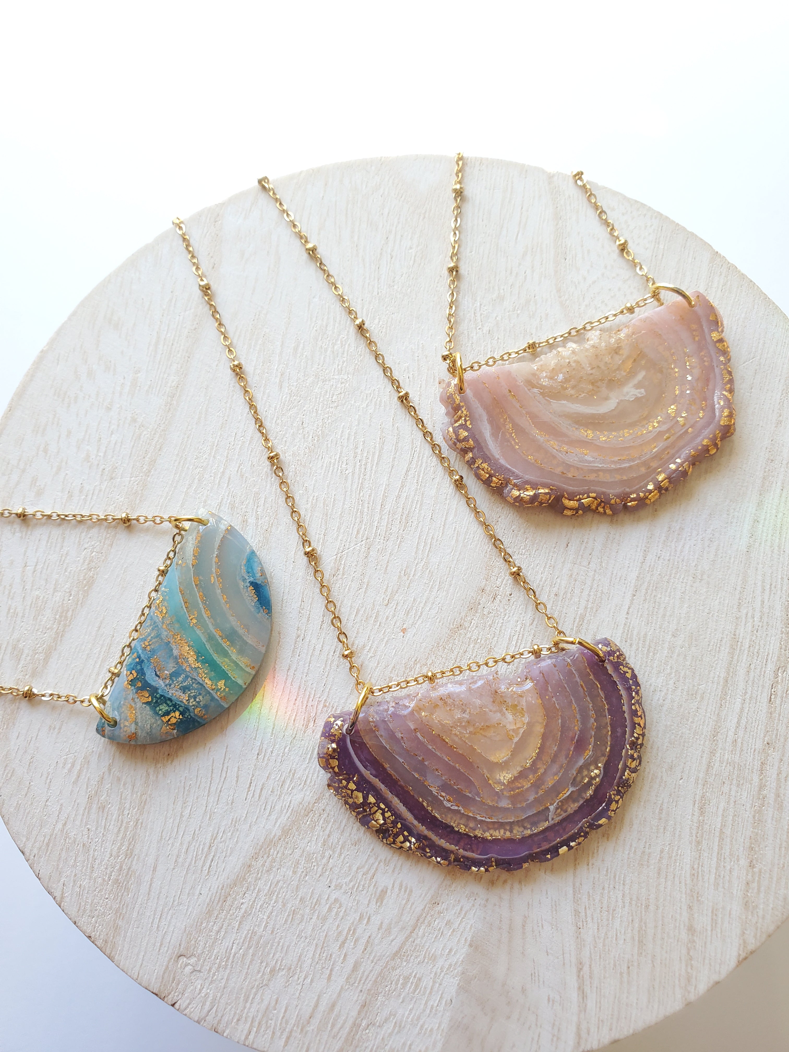 Violet Agate Inspired Necklace